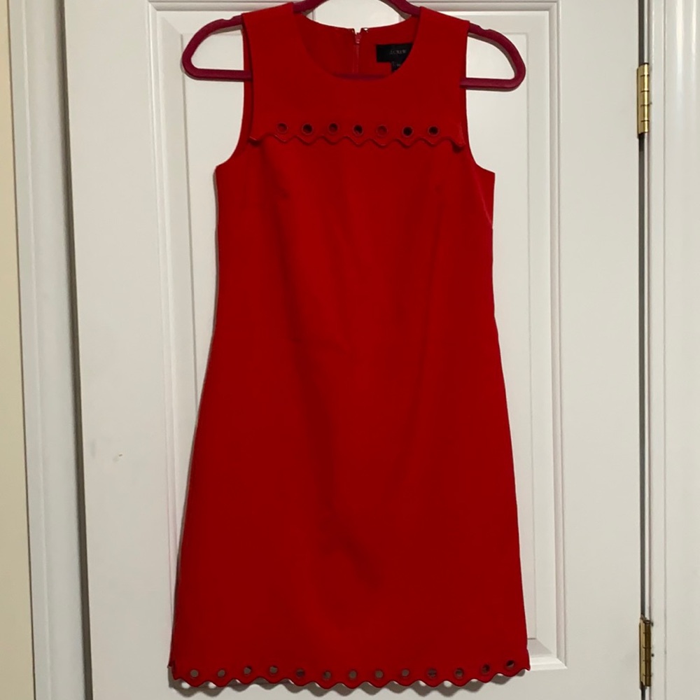 J.Crew Coral Red Shift Dress